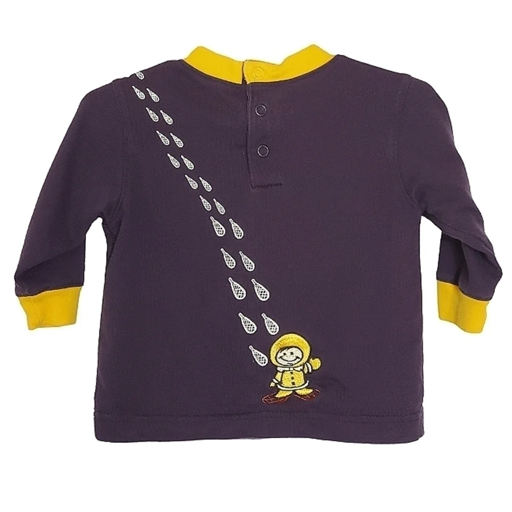K1304 * Gymboree Boys Igloo Long Sleeve Tee Blue Yellow Size 6/12M